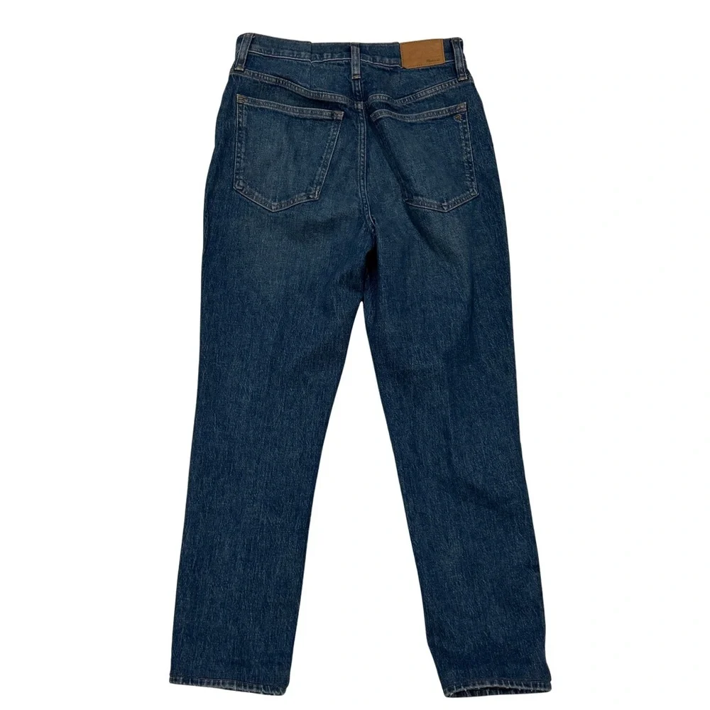 Madewell Perfect Vintage Jean Sz 28 High Rise Taper Dark Wash Altered Waist - Picture 3 of 10